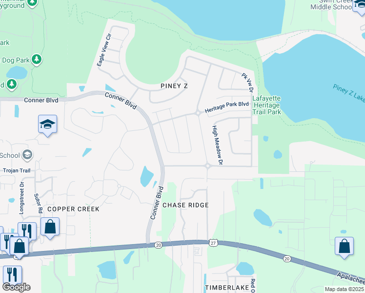 map of restaurants, bars, coffee shops, grocery stores, and more near 1067 Kingdom Drive in Tallahassee
