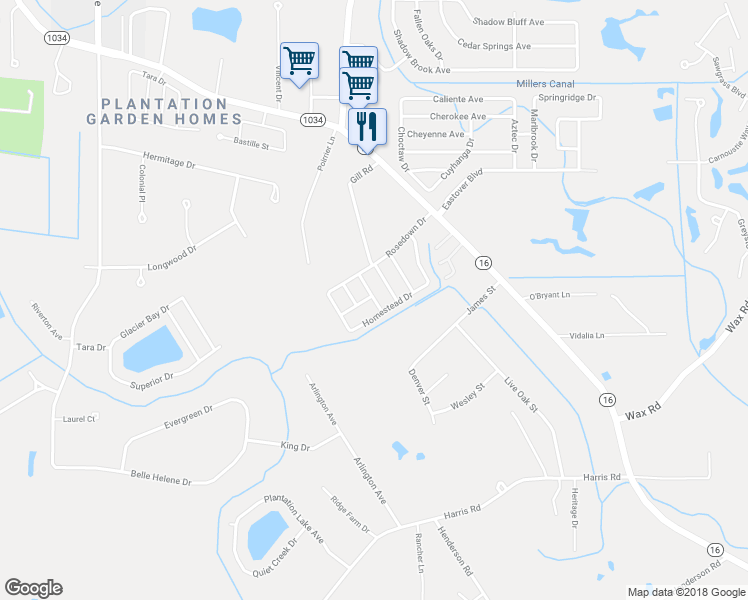 map of restaurants, bars, coffee shops, grocery stores, and more near 8740 Aubin Court in Denham Springs