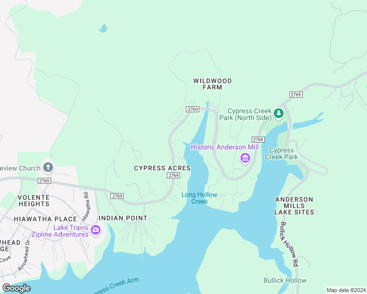 map of restaurants, bars, coffee shops, grocery stores, and more near 14249 Fawn Drive in Volente