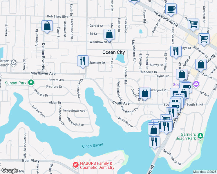 map of restaurants, bars, coffee shops, grocery stores, and more near 2199 Sapphire Court in Fort Walton Beach