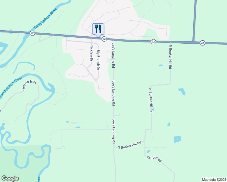 map of restaurants, bars, coffee shops, grocery stores, and more near 39515 Lee's Landing Road in Ponchatoula