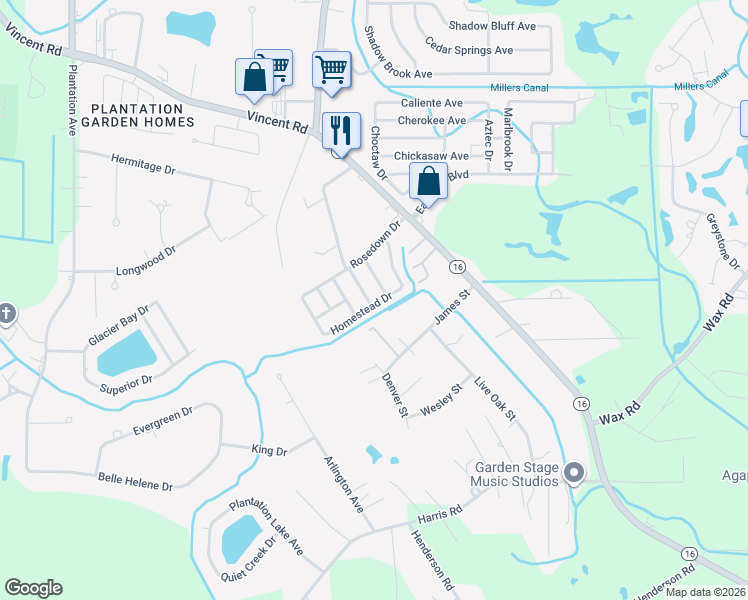 map of restaurants, bars, coffee shops, grocery stores, and more near 8753 Montclair Street in Denham Springs