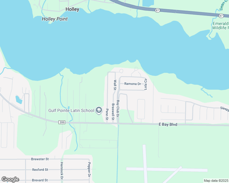 map of restaurants, bars, coffee shops, grocery stores, and more near 2805 Wall Street in Navarre