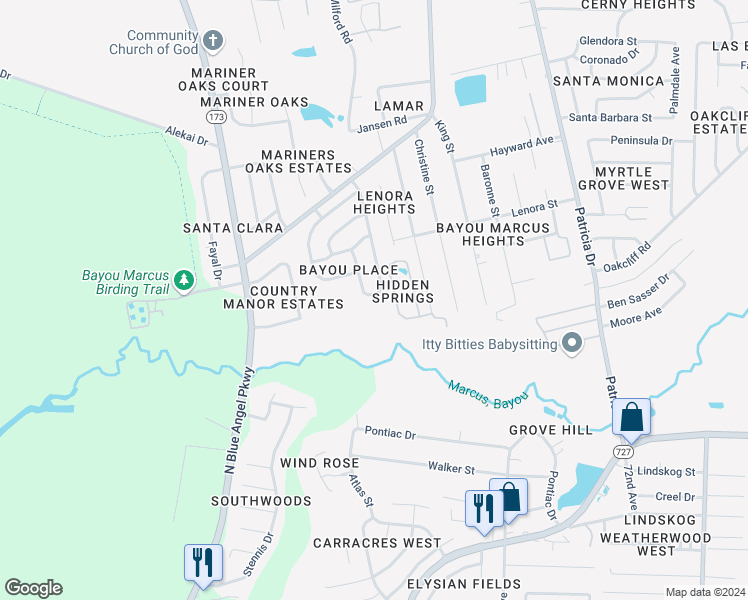 map of restaurants, bars, coffee shops, grocery stores, and more near 2994 Creole Way in Pensacola