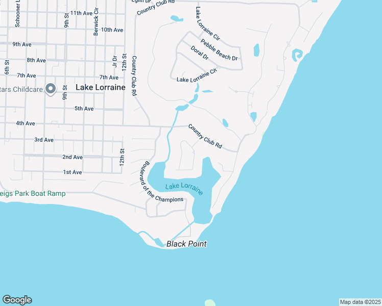 map of restaurants, bars, coffee shops, grocery stores, and more near 18 Lake Shore Drive in Shalimar