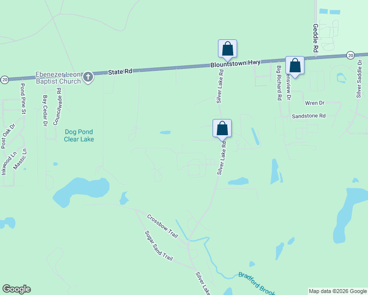 map of restaurants, bars, coffee shops, grocery stores, and more near 8034 Baby Farm Road North in Tallahassee