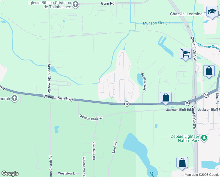 map of restaurants, bars, coffee shops, grocery stores, and more near 5552 Elk Lane in Tallahassee