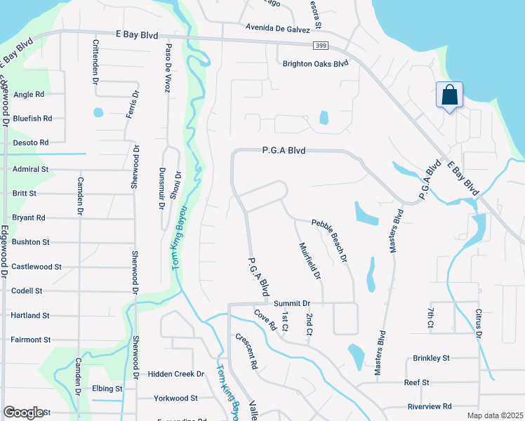 map of restaurants, bars, coffee shops, grocery stores, and more near 7008 Turnberry Circle in Navarre