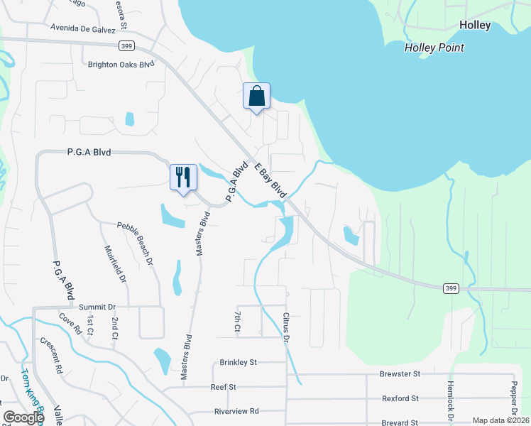map of restaurants, bars, coffee shops, grocery stores, and more near 2751 Green 3 Road in Navarre