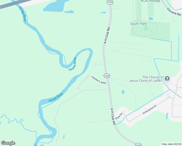 map of restaurants, bars, coffee shops, grocery stores, and more near 6971 Hunter's Way in Denham Springs