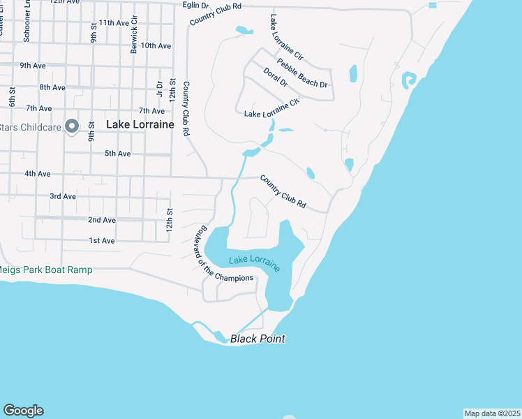 map of restaurants, bars, coffee shops, grocery stores, and more near 20 Lakeshore Drive in Shalimar