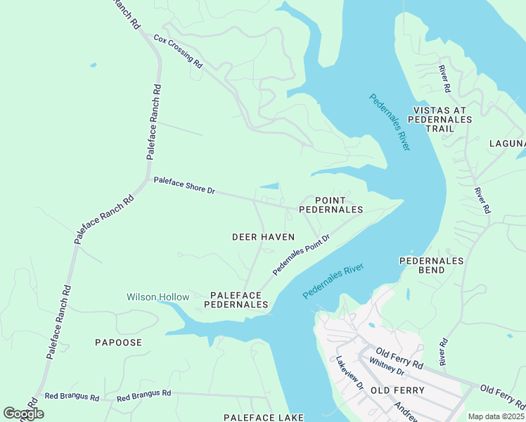 map of restaurants, bars, coffee shops, grocery stores, and more near 107 Paleface Point Drive in Spicewood