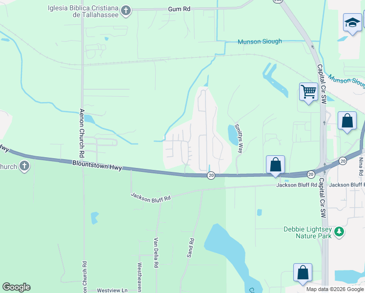 map of restaurants, bars, coffee shops, grocery stores, and more near 5552 Elk Lane in Tallahassee