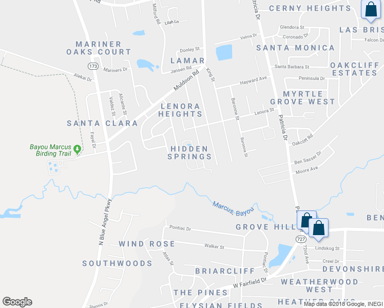 map of restaurants, bars, coffee shops, grocery stores, and more near 2813 Hidden Springs Circle in Pensacola