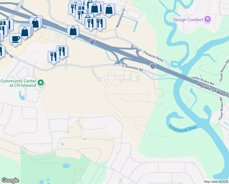 map of restaurants, bars, coffee shops, grocery stores, and more near 160OX Ox Bow Court in St. Tammany Parish