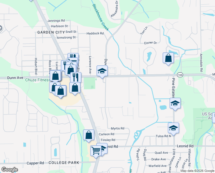 map of restaurants, bars, coffee shops, grocery stores, and more near 11131 Duval Road in Jacksonville