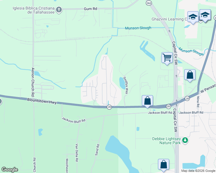 map of restaurants, bars, coffee shops, grocery stores, and more near 1925 Nena Hills Drive in Tallahassee