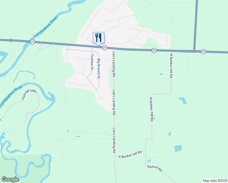 map of restaurants, bars, coffee shops, grocery stores, and more near 39545 Lee's Landing Road in Ponchatoula