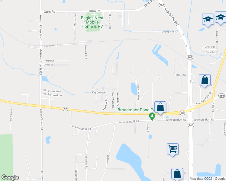 map of restaurants, bars, coffee shops, grocery stores, and more near 1619 Corey Wood Circle in Tallahassee
