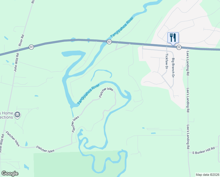 map of restaurants, bars, coffee shops, grocery stores, and more near 23723 Fletcher Isles in Ponchatoula