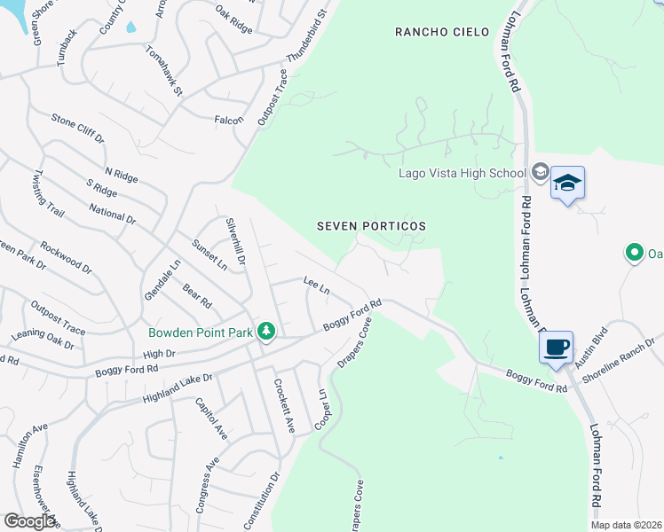 map of restaurants, bars, coffee shops, grocery stores, and more near 20104 Lincoln Cove in Leander