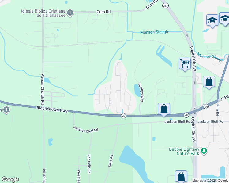 map of restaurants, bars, coffee shops, grocery stores, and more near 1810 Deertree Drive in Tallahassee
