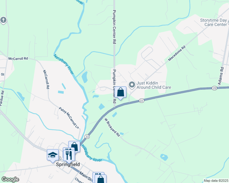 map of restaurants, bars, coffee shops, grocery stores, and more near 10208 Lawrence Road in Hammond