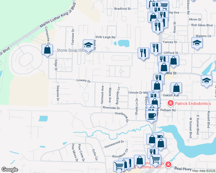 map of restaurants, bars, coffee shops, grocery stores, and more near 618 Maine Avenue in Fort Walton Beach