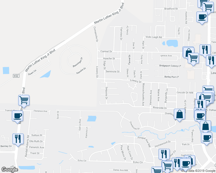 map of restaurants, bars, coffee shops, grocery stores, and more near 715 Osage Drive in Fort Walton Beach