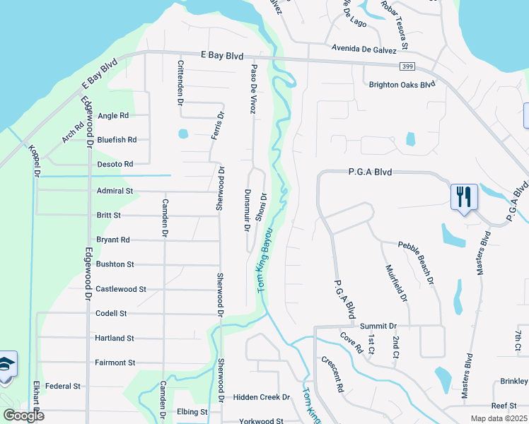 map of restaurants, bars, coffee shops, grocery stores, and more near 2814 Shoni Drive in Navarre
