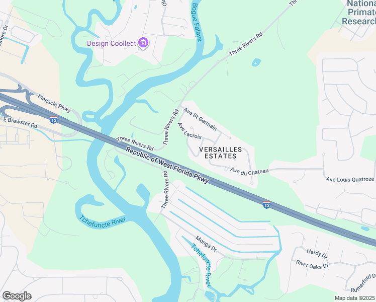 map of restaurants, bars, coffee shops, grocery stores, and more near 1541 Rue De Fontaine in Covington