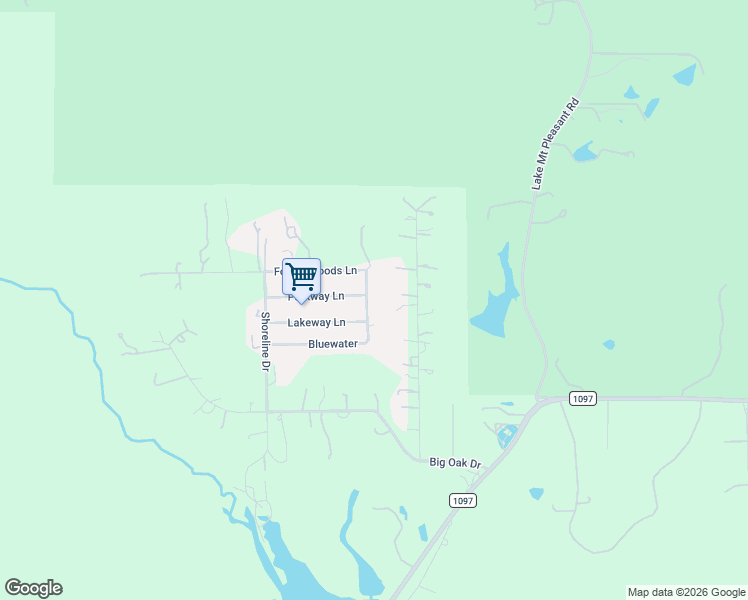 map of restaurants, bars, coffee shops, grocery stores, and more near 19869 Bluewater in Montgomery