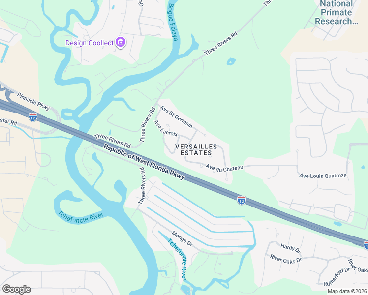map of restaurants, bars, coffee shops, grocery stores, and more near 1271 Avenue du Chateau in Covington