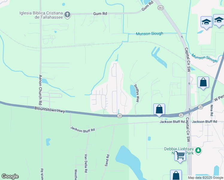 map of restaurants, bars, coffee shops, grocery stores, and more near 1810 Deertree Drive in Tallahassee