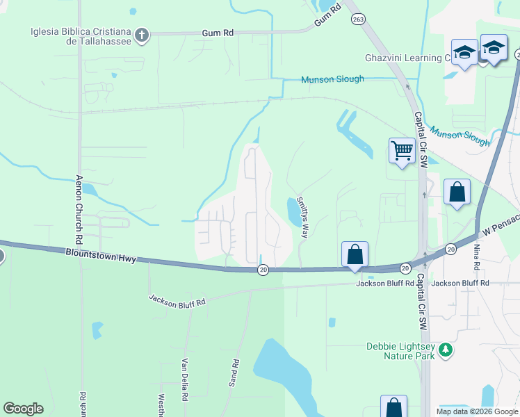 map of restaurants, bars, coffee shops, grocery stores, and more near 1925 Nena Hills Drive in Tallahassee