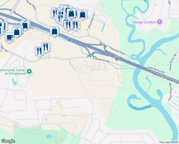 map of restaurants, bars, coffee shops, grocery stores, and more near 2053 Prestwood Lane in Covington