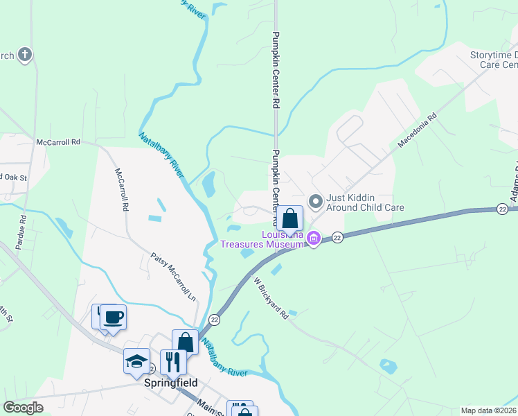 map of restaurants, bars, coffee shops, grocery stores, and more near 11077 Lawrence Road in Hammond