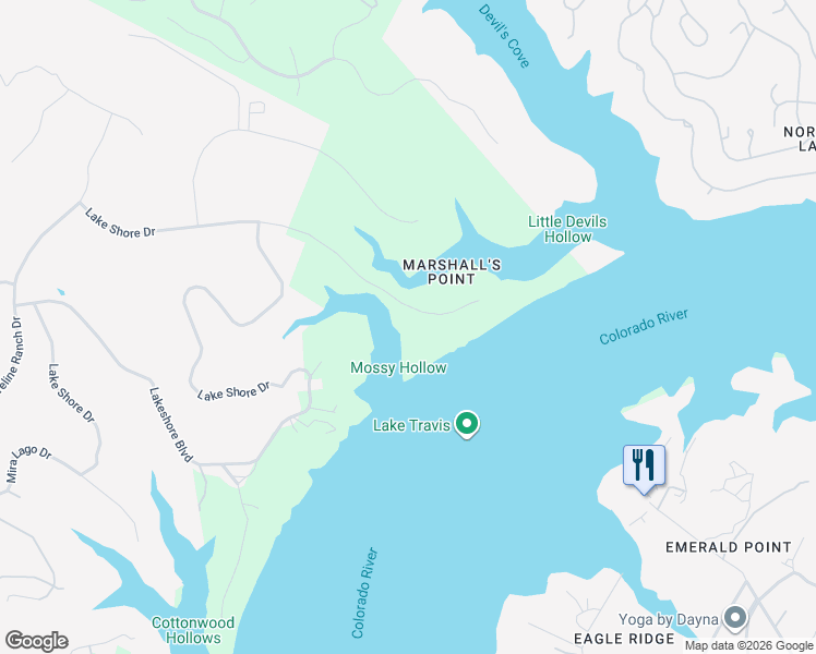 map of restaurants, bars, coffee shops, grocery stores, and more near 18013 Marshall Point Drive in Leander