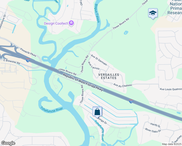 map of restaurants, bars, coffee shops, grocery stores, and more near 1541 Rue De Fontaine in Covington