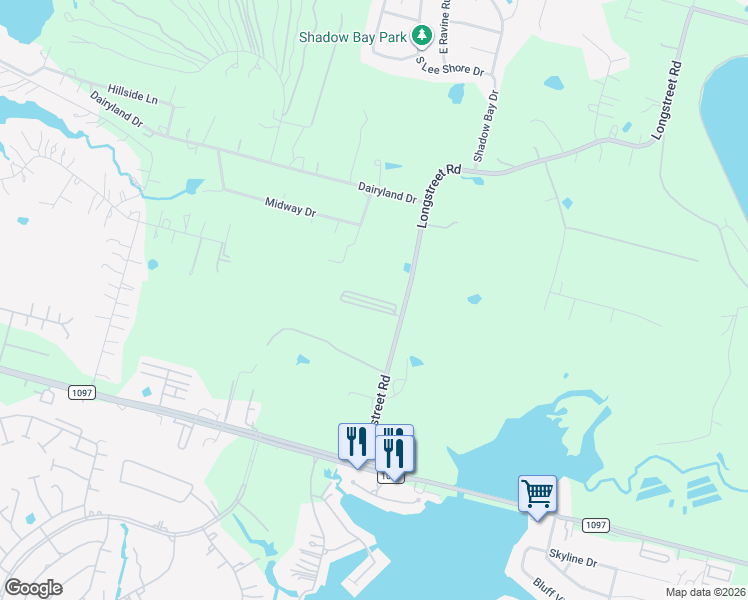 map of restaurants, bars, coffee shops, grocery stores, and more near 14210 Longstreet Road in Willis