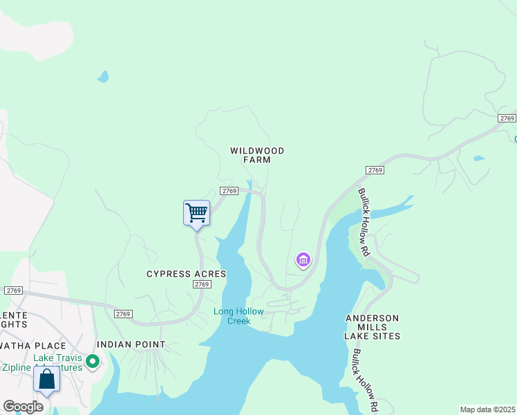 map of restaurants, bars, coffee shops, grocery stores, and more near 14147 Farm to Market Road 2769 in Leander