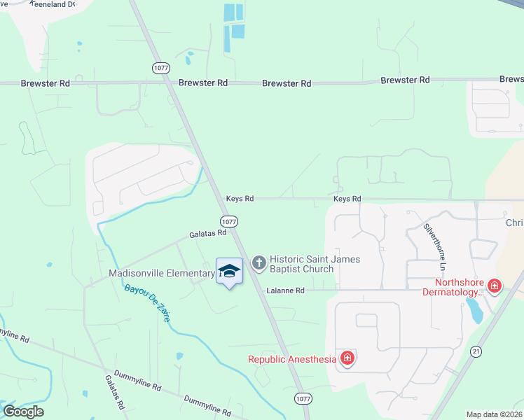 map of restaurants, bars, coffee shops, grocery stores, and more near 14350 Keys Road in Covington