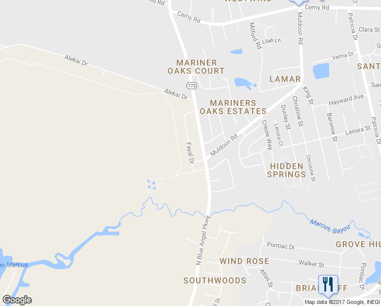 map of restaurants, bars, coffee shops, grocery stores, and more near 3105 Fayal Drive in Pensacola