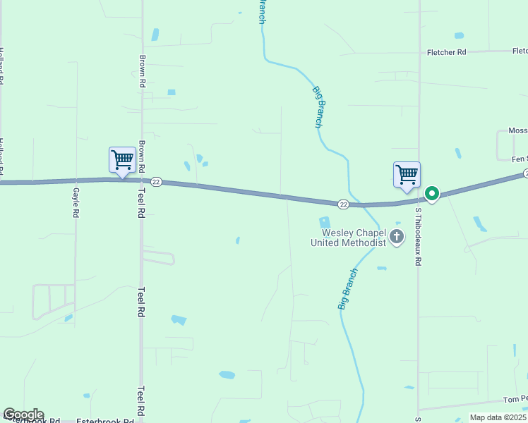 map of restaurants, bars, coffee shops, grocery stores, and more near 21238 Louisiana 22 in Ponchatoula