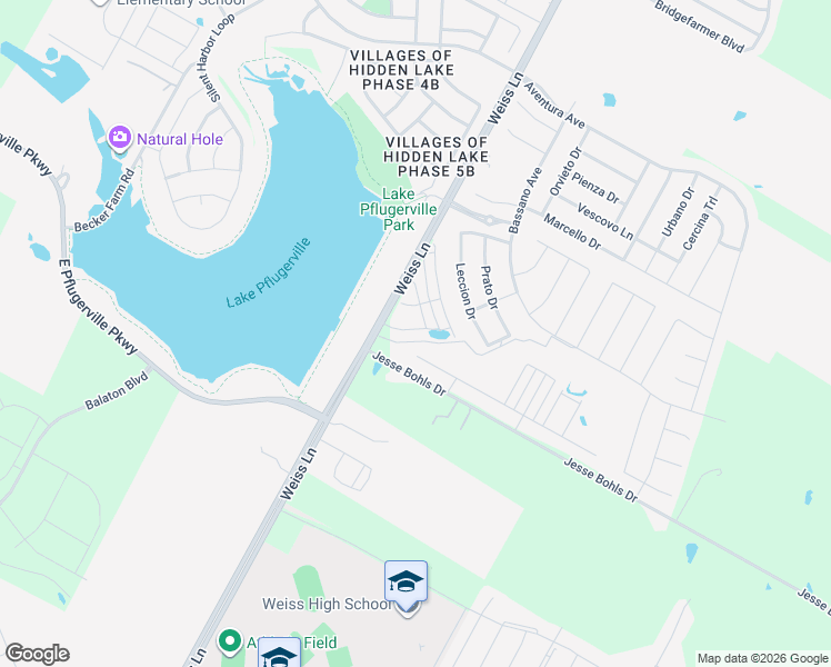 map of restaurants, bars, coffee shops, grocery stores, and more near 5734-6438 Jesse Bohls Drive in Pflugerville