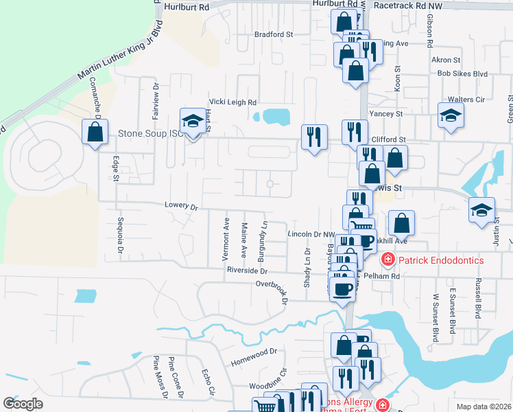 map of restaurants, bars, coffee shops, grocery stores, and more near 618 Maine Avenue in Fort Walton Beach