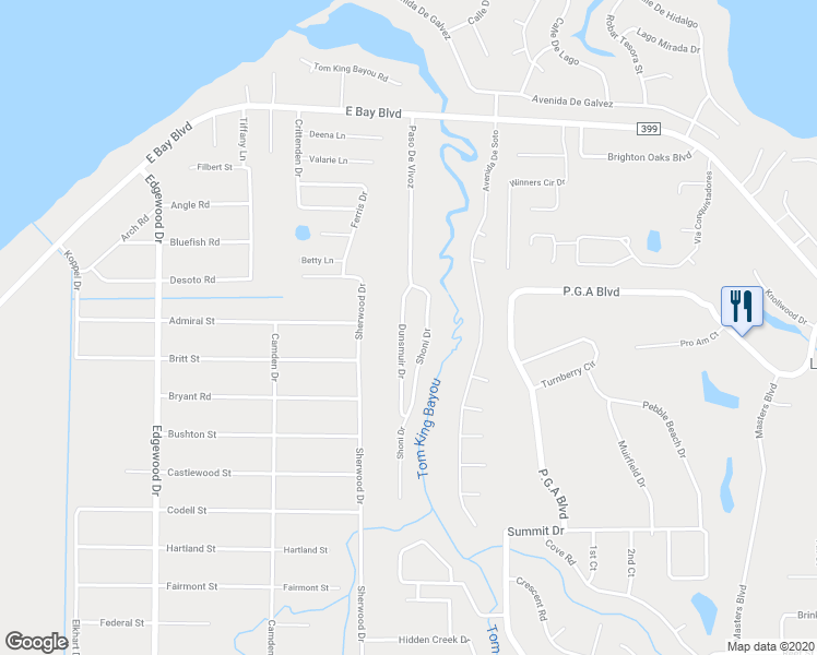 map of restaurants, bars, coffee shops, grocery stores, and more near 2850 Dunsmuir Drive in Navarre