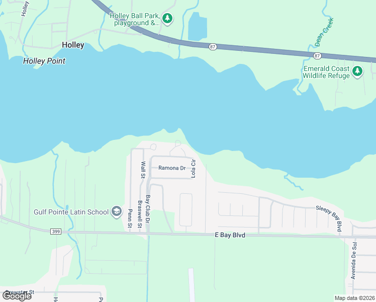 map of restaurants, bars, coffee shops, grocery stores, and more near 2858 Boat Club Lane in Navarre