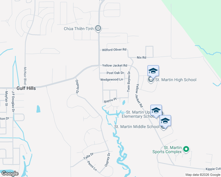 map of restaurants, bars, coffee shops, grocery stores, and more near 6705 Cypress Cove in Ocean Springs
