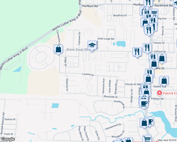 map of restaurants, bars, coffee shops, grocery stores, and more near 704 Glenn Place in Fort Walton Beach